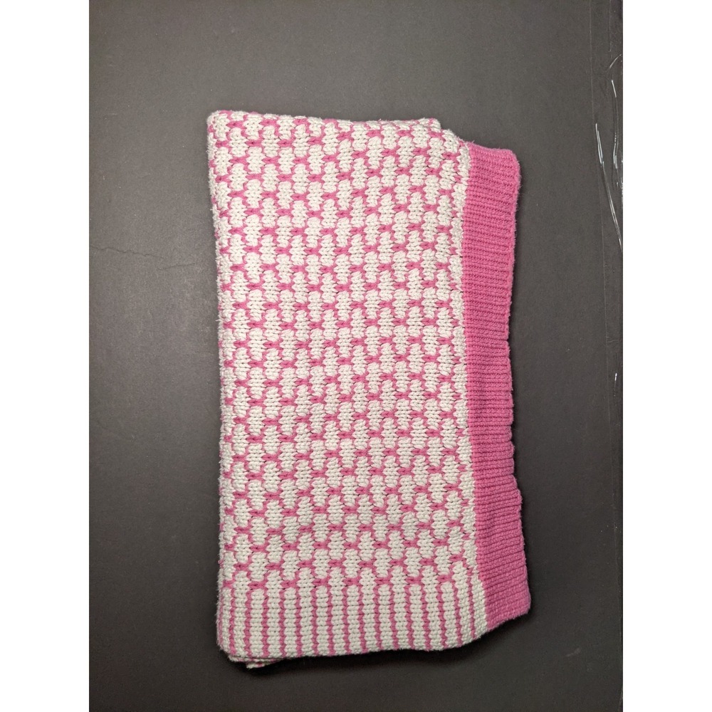 Pottery Barn Kids Woven Pink/White Knit Baby‎ Blanket